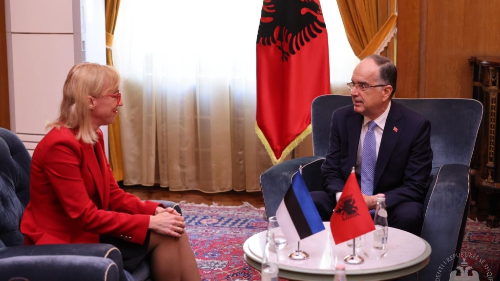 Estonian Ambassador to Albania Piret Urb presents credentials.jpg